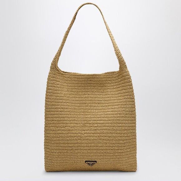 Prada Beige Raffia Tote Bag Women - Picture 2 of 5